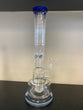 15.5" Color Rim & Base Matrix Perc Straight Water Pipe - with 14M Bowl & 4mm Banger