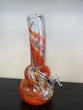 12" Round Bottom 1 Bulb Bent Neck Soft Glass Water Pipe - with Funnel Slider